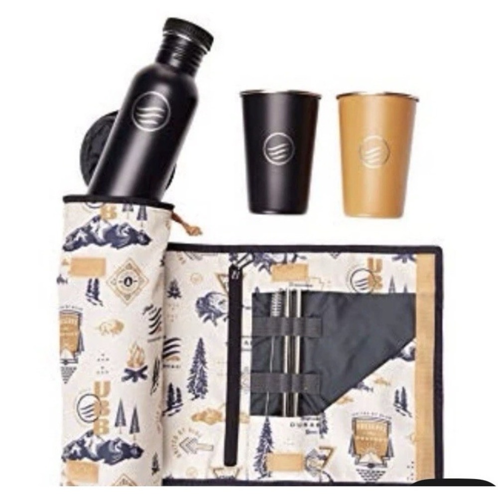 New United By Blue Reusable Drink Kit Set Tawny #8623